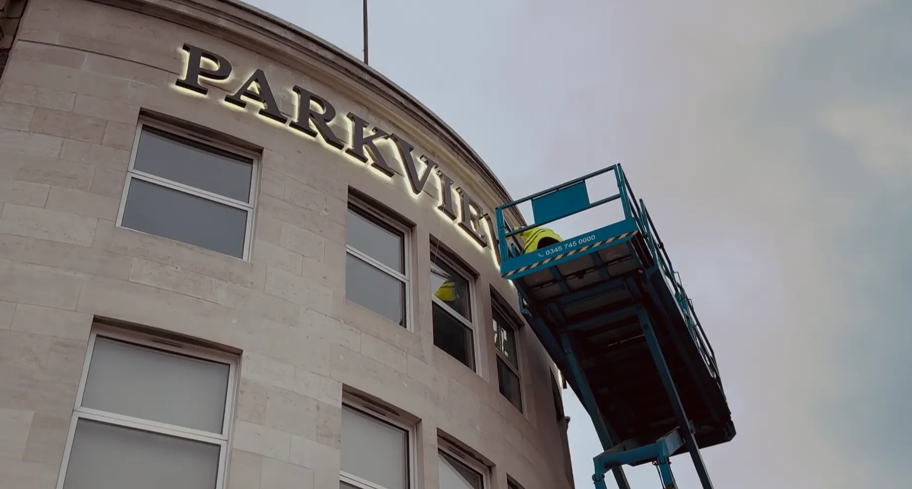 Installation and maintenance services for Parkview featuring durable signage