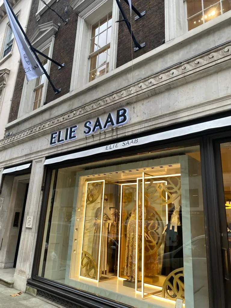 Business signage solutions for Elie Saab featuring elegant and impactful branding