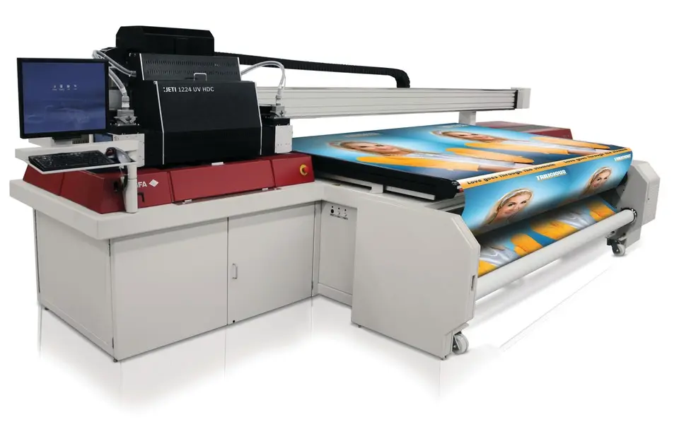  Agfa Anapurna flatbed UV printer showcasing advanced production capabilities introduced in 2018