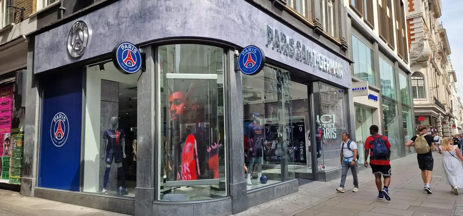 Paris Saint Germain store with custom signage reflecting Sign Architects' collaboration in 2023