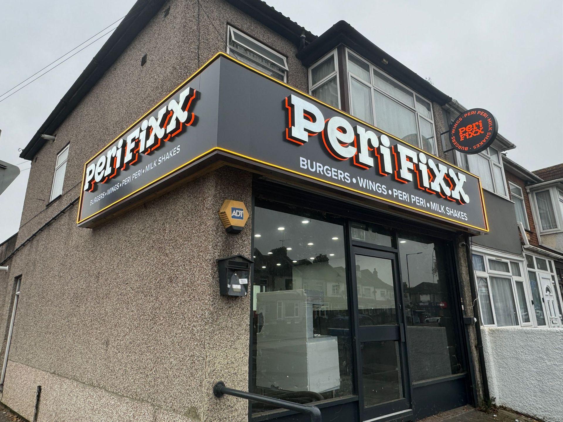 3D lettering and logo signage for Perfixx creating a bold and professional storefront