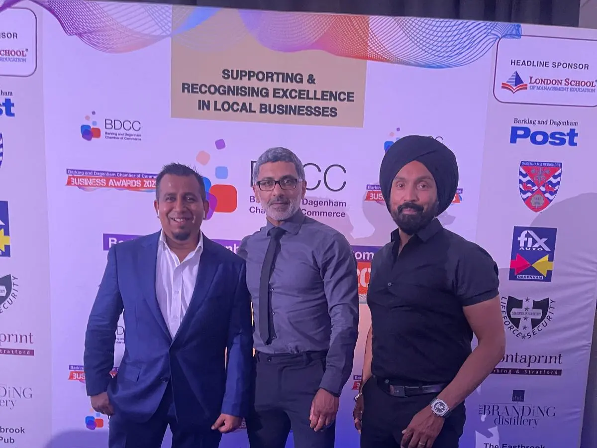 Sign Architects Wins Business Growth & SME of the Year – BDCC Awards 2025 Sign Architects team celebrating double win at the 2025 Barking & Dagenham Business Awards