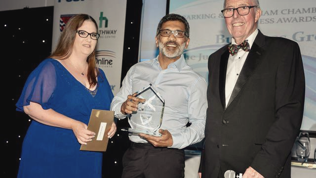 2022: CEO Imran Haidar receives the Business Growth Award for Sign Architects CEO Imran Haidar receiving the Barking & Dagenham Chamber of Commerce Business Growth Award in 2022